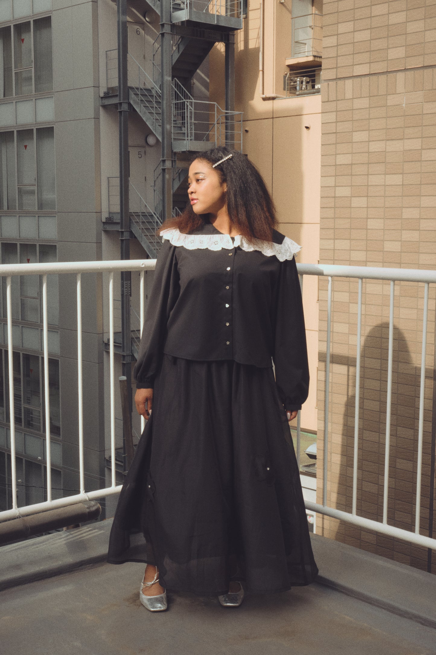 【HONEY MI HONEY】lace frill sailor collar blouse（レースセーラーカラーブラウス）