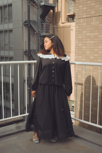 【HONEY MI HONEY】lace frill sailor collar blouse（レースセーラーカラーブラウス）