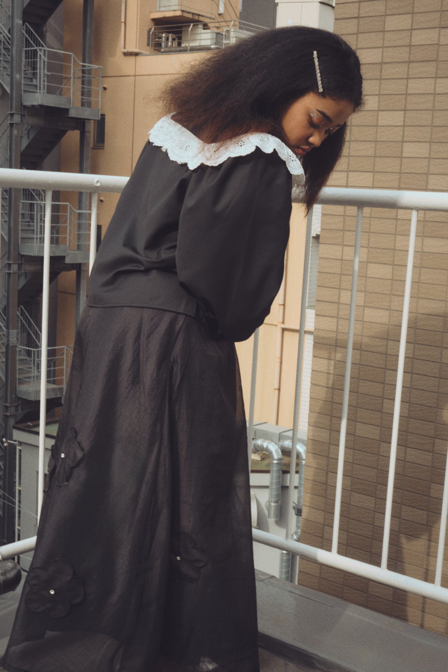 【HONEY MI HONEY】lace frill sailor collar blouse（レースセーラーカラーブラウス）