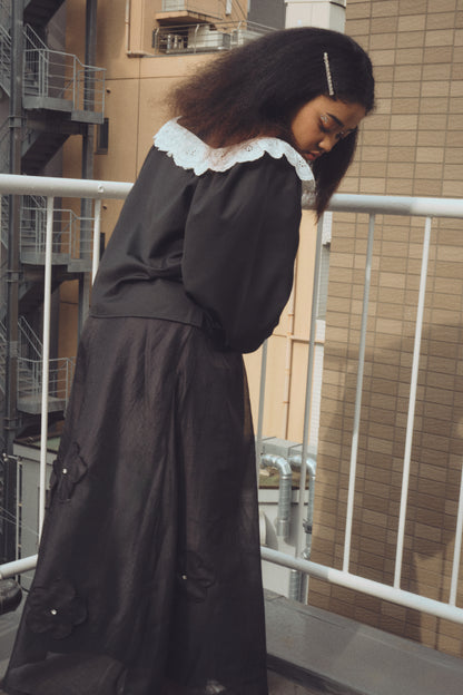 【HONEY MI HONEY】lace frill sailor collar blouse（レースセーラーカラーブラウス）