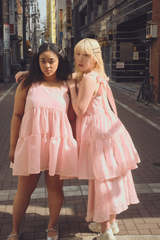 【ESPRIT】flower organdie tiered one-piece（フラワーオーガンジーティアードワンピース）