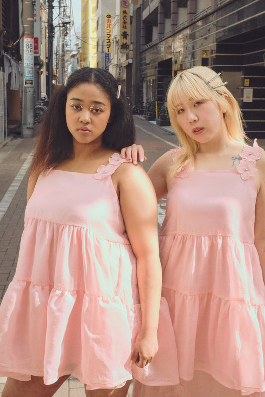 【ESPRIT】flower organdie tiered one-piece（フラワーオーガンジーティアードワンピース）