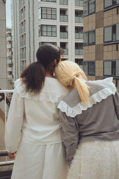 【HONEY MI HONEY】lace frill sailor collar blouse（レースセーラーカラーブラウス）