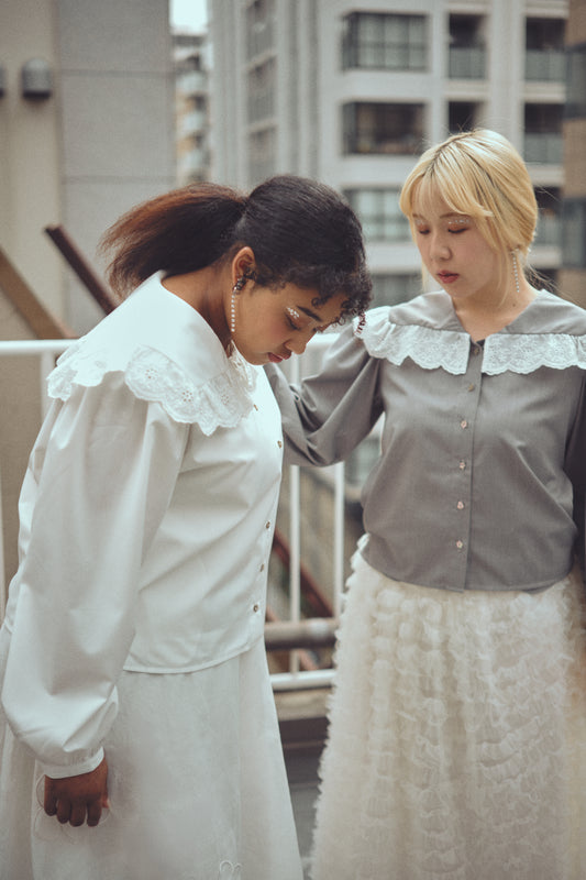 【HONEY MI HONEY】lace frill sailor collar blouse（レースセーラーカラーブラウス）