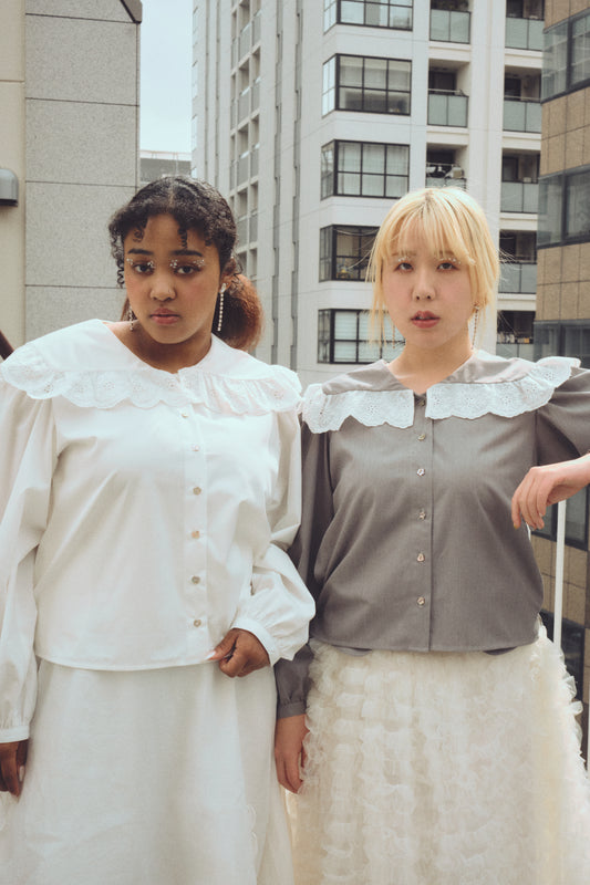 【HONEY MI HONEY】lace frill sailor collar blouse（レースセーラーカラーブラウス）