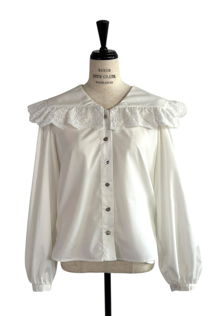 【HONEY MI HONEY】lace frill sailor collar blouse（レースセーラーカラーブラウス）